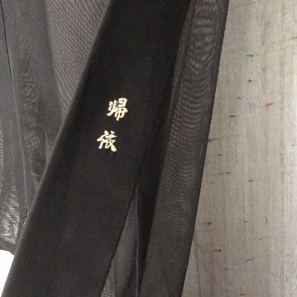 Japanese ๐ฏ๐ต monk costume sheer kimono black VTG - Picture 5 of 9